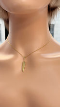 Load image into Gallery viewer, Feather Gold Pendant, 10K Solid Gold Feather Necklace, Cultural Symbol Jewelry, Birthday Gift for Women, Everyday Jewelry, Mothers Day