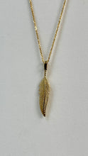 Load image into Gallery viewer, Feather Gold Pendant, 10K Solid Gold Feather Necklace, Cultural Symbol Jewelry, Birthday Gift for Women, Everyday Jewelry, Mothers Day