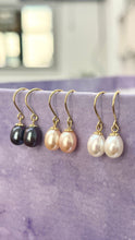 Load image into Gallery viewer, 18K Gold Pearl Earrings, Drop Pearl Earrings, Dainty Simple Earrings, Minimalist Earrings, Birthday Gift for Women,