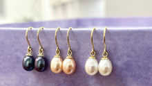 Load image into Gallery viewer, 18K Gold Pearl Earrings, Drop Pearl Earrings, Dainty Simple Earrings, Minimalist Earrings, Birthday Gift for Women,