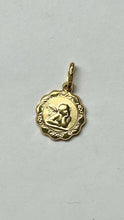 Load image into Gallery viewer, 14K Solid Gold Angel Pendant, 12mm,Guardian Baby Angel, Newborn Gift, Baby Baptism Gift, Birthday Gift For Girl, for Daughter