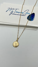Load image into Gallery viewer, 14K Virgin Mary Necklace, 12mm, Madonna Necklace, Mother of Jesus Pendant, Virgin Mary Medallion,