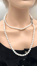 Load image into Gallery viewer, White Pearl Necklace, Can Make Many Designs, Versatile Statement Necklace, Birthday Gift for Mom,