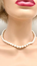 Load image into Gallery viewer, White Pearl Necklace, 7-8mm Freshwater Pearl Necklace, Unisex Necklace, Bridesmaids Gifts, Birthday Gift for Women, Jewelry for Woman