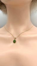 Load image into Gallery viewer, 14K Gold Jade Necklace, Natural Nephrite Jade Pendant, Canadian BC Jade