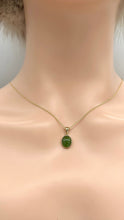 Load image into Gallery viewer, 14K Gold Jade Necklace, Natural Nephrite Jade Pendant, Canadian BC Jade