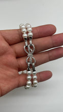 Load image into Gallery viewer, White Pearl Bracelet, 2 Row Freshwater Pearl, Versatile Statement Bracelet, Birthday Gift for Mom,