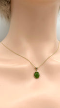 Load image into Gallery viewer, 14K Gold Jade Necklace, Natural Nephrite Jade Pendant, Canadian BC Jade