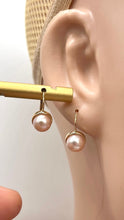Load image into Gallery viewer, 14K Gold Pearl Earrings, White Pearl, Pink Pearl, Gray Pearl, Earrings for Women, Birthday Gift for Daughter, Jewelry for Woman