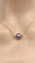 Load image into Gallery viewer, Black Pearl Necklace 10K 14K 18K Gold