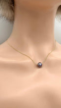 Load image into Gallery viewer, Black Pearl Necklace 10K 14K 18K Gold