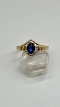 Load image into Gallery viewer, Blue Sapphire Gold Ring, 18K Gold Sapphire Ring, Sapphire Engagement Ring, September Birthstone,