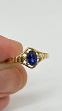 Load image into Gallery viewer, Blue Sapphire Gold Ring, 18K Gold Sapphire Ring, Sapphire Engagement Ring, September Birthstone,
