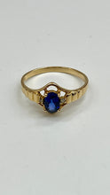 Load image into Gallery viewer, Blue Sapphire Gold Ring, 18K Gold Sapphire Ring, Sapphire Engagement Ring, September Birthstone,