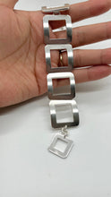 Load image into Gallery viewer, Chunky Silver Bracelet, 925 Sterling Silver Link Bracelet, Large Toggle Clasp, Birthday Gift for Women, Christmas Day Gift