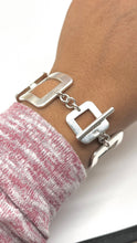 Load image into Gallery viewer, Chunky Silver Bracelet, 925 Sterling Silver Link Bracelet, Large Toggle Clasp, Birthday Gift for Women, Christmas Day Gift