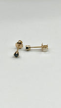 Load image into Gallery viewer, Sapphire Gold Earrings, 14K Solid Gold, Screw Back Small Earrings, Birthday Gift for Baby Girl, Gift For Toddler, Mothers Day Gift