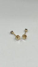 Load image into Gallery viewer, Sapphire Gold Earrings, 14K Solid Gold, Screw Back Small Earrings, Birthday Gift for Baby Girl, Gift For Toddler, Mothers Day Gift