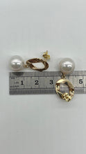 Load image into Gallery viewer, Pearl Drop Gold Earrings, 10K Solid Gold Earrings, Round Freshwater Pearl, June Birthstone, Bridal Jewelry, Birthday Gift For Wife