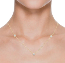 Load image into Gallery viewer, Diamond Gold Necklace, 14K Solid Gold Necklace for Women, Minimalist Necklace, April Birthstone, Birthday Gift for Women, Mothers Day