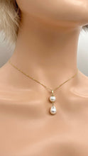 Load image into Gallery viewer, Pearl Drop Gold Necklace, 14K Solid Gold Necklace for Women, Bridesmaids Gift, Birthday Gift for Women, Jewelry for Woman, Mothers Day