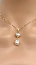 Load image into Gallery viewer, Pearl Drop Gold Necklace, 14K Solid Gold Necklace for Women, Bridesmaids Gift, Birthday Gift for Women, Jewelry for Woman, Mothers Day