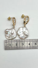 Load image into Gallery viewer, Keshi Pearl Gold Earrings, 10K Solid Gold Earrings, Bride Jewelry, Birthday Gift for Women, Jewelry for Woman, Mothers Day Gift