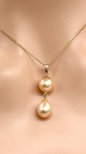 Load image into Gallery viewer, Peach Pearl Gold Necklace, 14K Solid Gold Necklace for Women, June Birthstone, Birthday Gift for Women, Jewelry for Woman