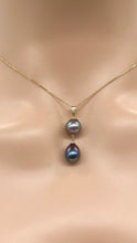 Load image into Gallery viewer, Black Pearl Gold Necklace, 14K Solid Gold Necklace for Women, Bridesmaids Gift, Birthday Gift for Women, Jewelry for Woman