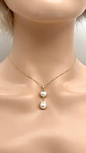 Load image into Gallery viewer, Pearl Drop Gold Necklace, 14K Solid Gold Necklace for Women, Bridesmaids Gift, Birthday Gift for Women, Jewelry for Woman, Mothers Day