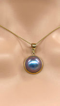 Load image into Gallery viewer, Mabe Pearl Necklace, 14K Solid Gold, Natural South Sea Pearl, Handmade Necklace, Birthday Gift for Women,