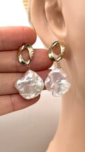 Load image into Gallery viewer, Keshi Pearl Gold Earrings, 10K Solid Gold Earrings, Bride Jewelry, Birthday Gift for Women, Jewelry for Woman, Mothers Day Gift
