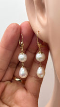 Load image into Gallery viewer, Pearl Drop Gold Earrings, 14K Solid Gold Earrings, Bride Jewelry, Summer Cocktail Jewelry, Birthday Gift for Women, Jewelry for Woman