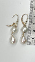 Load image into Gallery viewer, Pearl Drop Gold Earrings, 14K Solid Gold Earrings, Bride Jewelry, Summer Cocktail Jewelry, Birthday Gift for Women, Jewelry for Woman