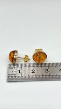 Load image into Gallery viewer, Yellow Gold Stud Earrings, 14K Solid Gold Earrings, Natural Gem, Birthday Gift for Women, Handmade Earrings, Mothers Day Gift