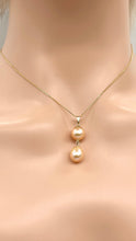 Load image into Gallery viewer, Peach Pearl Gold Necklace, 14K Solid Gold Necklace for Women, June Birthstone, Birthday Gift for Women, Jewelry for Woman