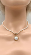 Load image into Gallery viewer, Mabe White Pearl Necklace, 14K Solid Gold, Natural South Sea Pearl, Handmade Necklace, Birthday Gift for Women,