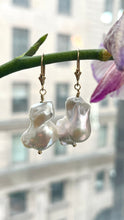 Load image into Gallery viewer, Baroque Pearl Gold Earrings, 14K Gold Pearl Earrings, Handmade Earrings, June Birthstone, Birthday Gift for Women, Jewelry for Woman