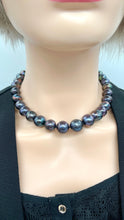 Load image into Gallery viewer, Black Pearl Necklace, 12-15mm Big Size, Magnetic Clasp, Statement Necklace, Handmade Necklace for Women, Jewelry for Womans