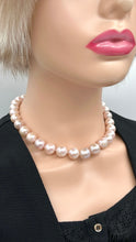 Load image into Gallery viewer, Pink Pearl Necklace, 12- 14mm Big Size, White Magnetic Clasp, Wedding Necklace, Handmade Necklace for Women, Jewelry for Womans