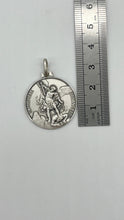 Load image into Gallery viewer, Saint Michael The Archangel, 25MM, 925 Sterling Silver, Round St. Michelle Medal, Birthday Gift For Men, Gift for Police, Gift for Soldiers