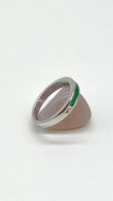 Load image into Gallery viewer, Emerald Wedding Gold Ring, 14K Princess Cut Emerald Band Ring, Wedding Ring, May Birthstone, Mothers Day Gift