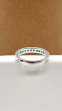 Load image into Gallery viewer, Emerald Wedding Gold Ring, 14K Princess Cut Emerald Band Ring, Wedding Ring, May Birthstone, Mothers Day Gift