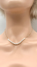Load image into Gallery viewer, Floating Pearl Gold Necklace, 10K 14K 18K Gold