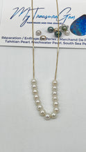 Load image into Gallery viewer, Floating Pearl Gold Necklace, 10K 14K 18K Gold