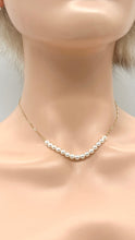Load image into Gallery viewer, Floating Pearl Gold Necklace, 10K 14K 18K Gold