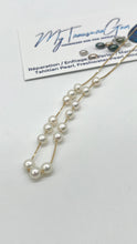 Load image into Gallery viewer, Floating Pearl Gold Necklace, 10K 14K 18K Gold