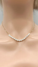 Load image into Gallery viewer, Floating Pearl Gold Necklace, 10K 14K 18K Gold