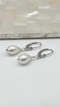 Load image into Gallery viewer, Pearl Dangle Earrings, Silver Or Solid Gold Earrings, Pearl Wedding Jewelry, June Birthstone, Birthday Gift for Women, Jewelry for Woman