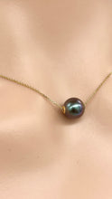 Load image into Gallery viewer, Tahitian Black Pearl Necklace, 10K 14K 18K Gold